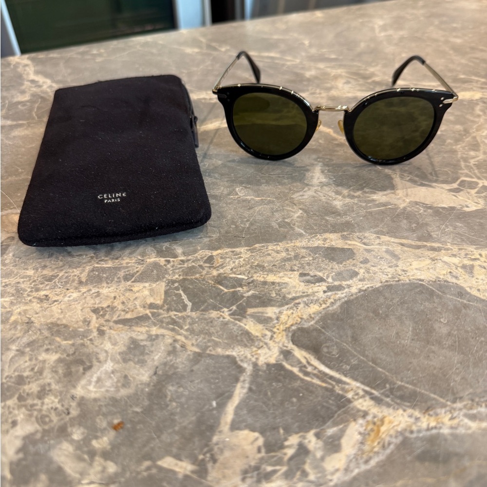 Celine Round Black Sunglasses with original case - stunning!